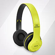 Бездротові Bluetooth-навушники P47 4.2+EDR Wireless headphones green накладні блютуз зелені