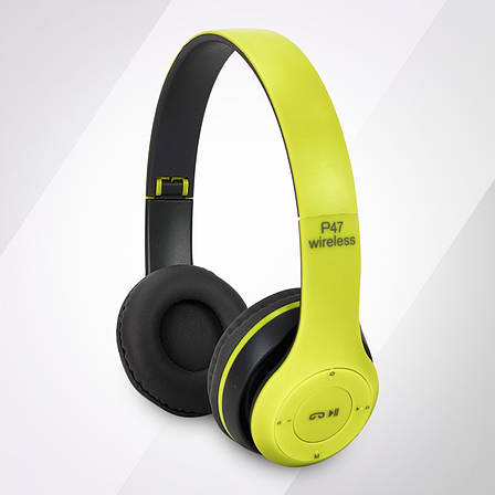 Бездротові Bluetooth-навушники P47 4.2+EDR Wireless headphones green накладні блютуз зелені, фото 1