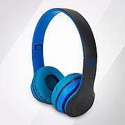 Бездротові Bluetooth-навушники P47 4.2+EDR Wireless headphones blue накладні блютуз сині