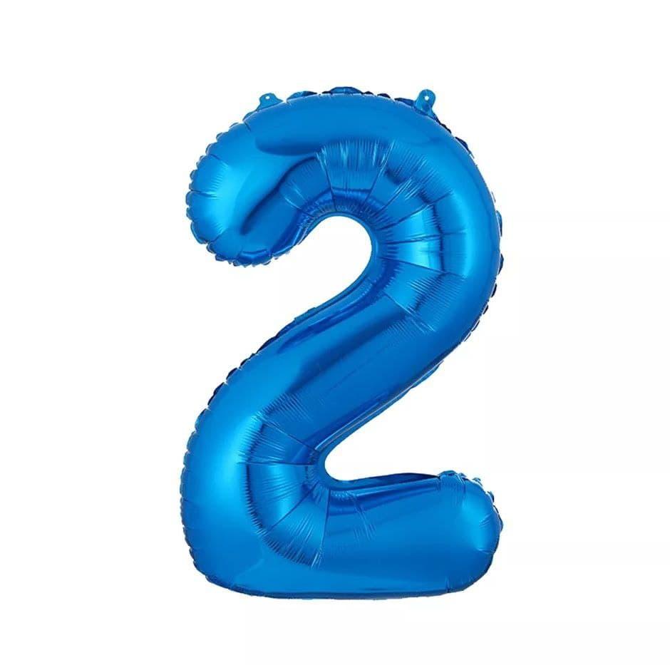Фольгована цифра 2 розмір 75см | Синій