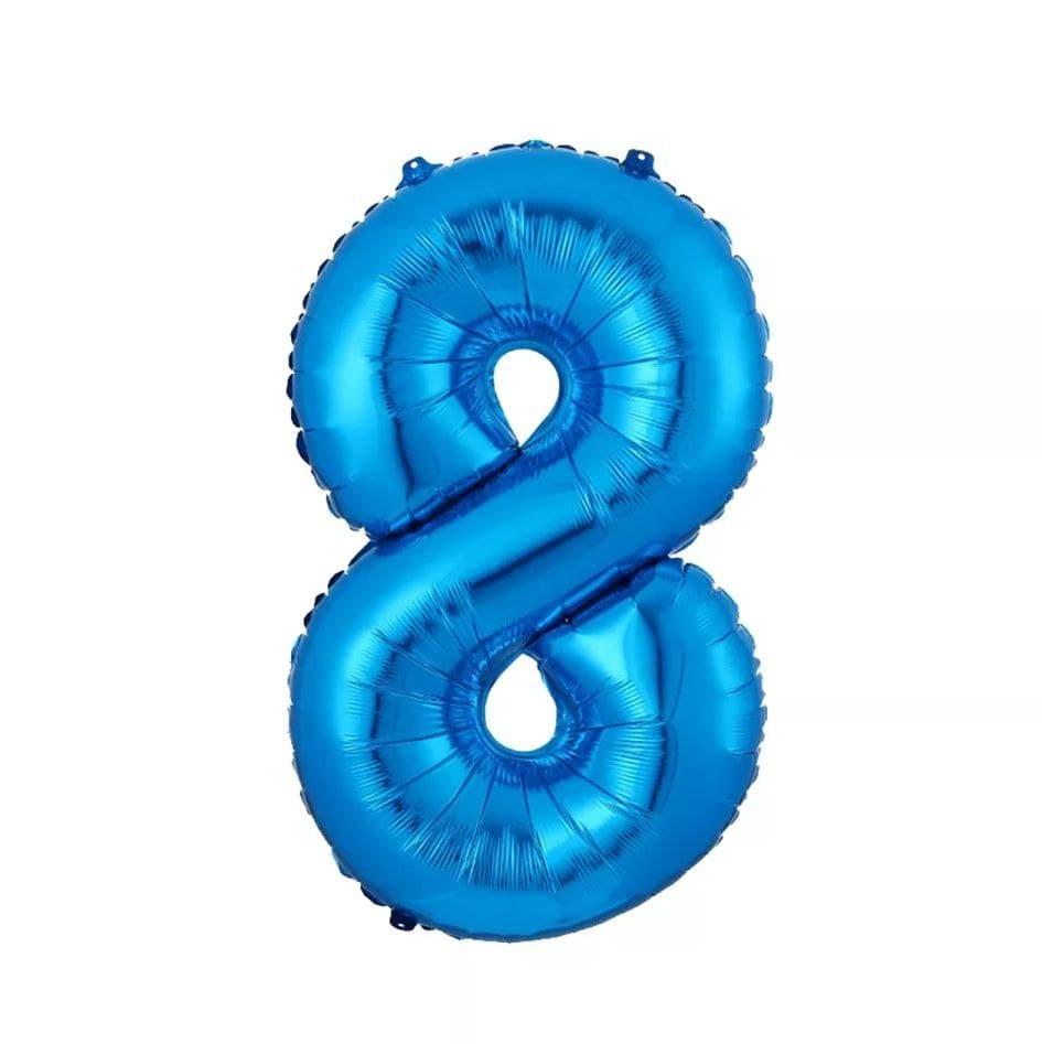 Фольгована цифра 8 розмір 75см | Синій