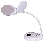 Лупа-лампа Levenhuk Zeno Lamp ZL13, біла Збільшення: 2х. Діаметр: 125 мм. Світлодіодна підсвітка, фото 5