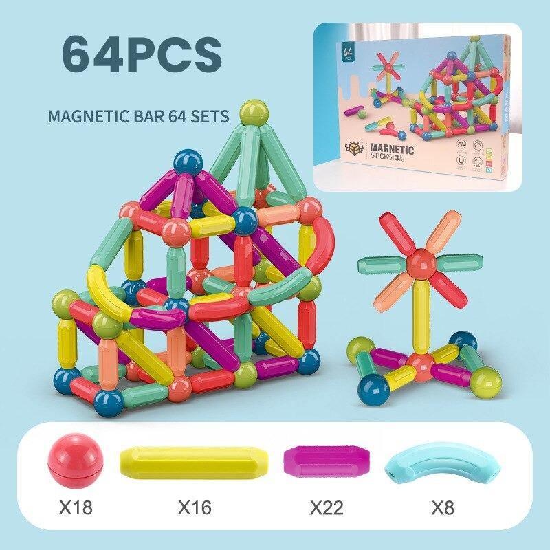 Magnetic Sticks Магнітний конструктор 64pcs