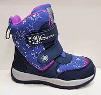 Термо чобітки зимові дитячі  B&G ZTE22-4/0312 для дівчинки сині 23 розмір