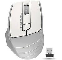 Мышь беспроводная бесшумная Fstyler, USB, 2000dpi, A4Tech FG30S (Grey+White) - MegaLavka