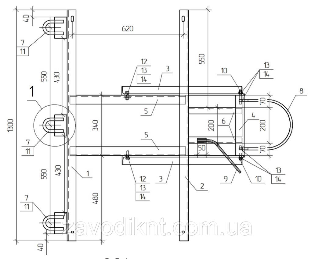 Кронштейн гарячеоцинкований КР05, фото 1