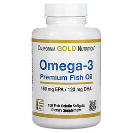 Omega-3 Premium Fish Oil California Gold Nutrition 100 капсул