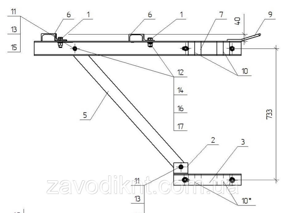 Кронштейн гарячеоцинкований КР206, фото 1