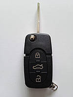 Корпус выкидного ключа для Audi A1 A2 A3 A4 A6 A8 TT D2 Galakeys 3 кнопки c лезвием HU66 (10-01)