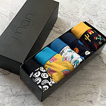 Набір веселих кольорових трусів боксерів Man Underwear (5шт.) Бавовна Розмір, фото 2