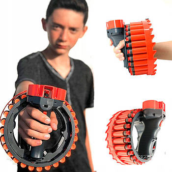 Іграшковий дитячий бластер на присосках 28 набоїв Growler H01 / Іграшкова зброя кулемет-бластер