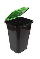 Ведро мусорное с крышкой черное 50л, Heidrun RECYCLING, 40*36,5*53,5см (HDR-1433) Зеленое