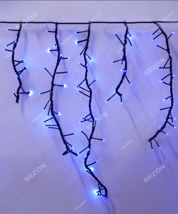 Новорічна світлодіодна вулична гірлянда бахрома Феєрверк 240 LED 2.5 м*0.6 м синій