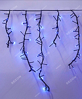 Новогодняя светодиодная уличная гирлянда бахрома Фейерверк 240 LED 2.5 м*0.6м синий
