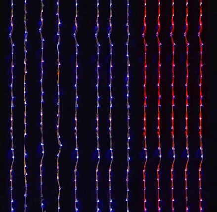 Новорічна світлодіодна гірлянда-штора Водоспад 480 LED 3м*3м кольорова RGB, фото 1