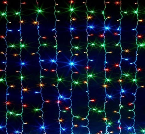 Новорічна світлодіодна гірлянда-штора Водоспад 720 LED 3м*3м мульти, фото 2
