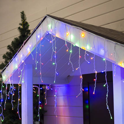 Новорічна світлодіодна гірлянда-бахрома 80 LED 2м*0.5 м мульти, фото 1