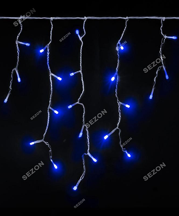 Новорічна світлодіодна гірлянда-бахрома 80 LED 2м*0.5 м синій, фото 1