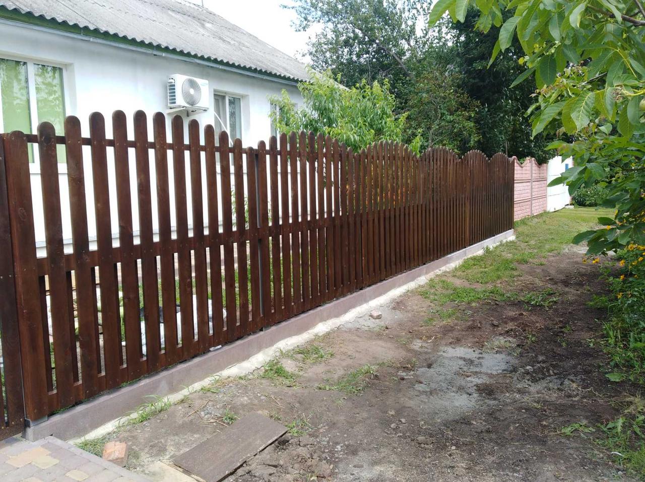 Деревянный забор "Комбинированный" 2000*1700 мм - фото 2 - id-p984587905