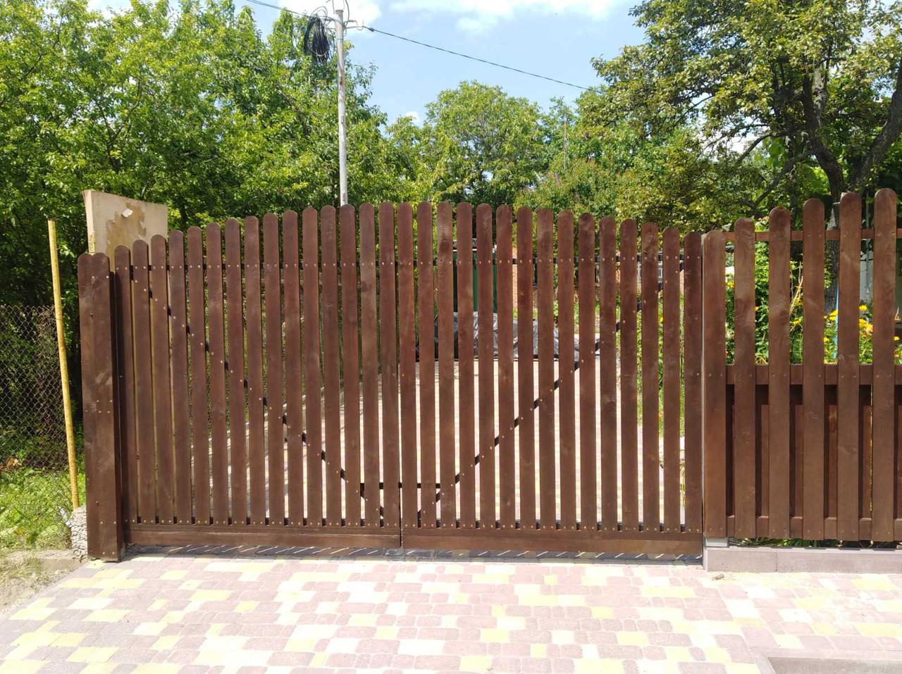 Деревянный забор "Комбинированный" 2000*1700 мм - фото 6 - id-p984587905