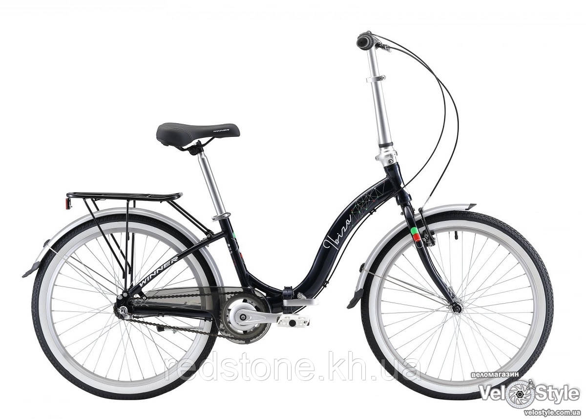 Складаний велосипед на планетарній втулці Winner IBIZA чорний 2022 колеса 24"