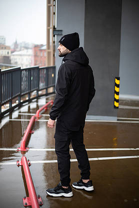 Чоловічий костюм Softshell чорний демісезонний Intruder. Куртка чоловіча, штани утеплені, фото 2