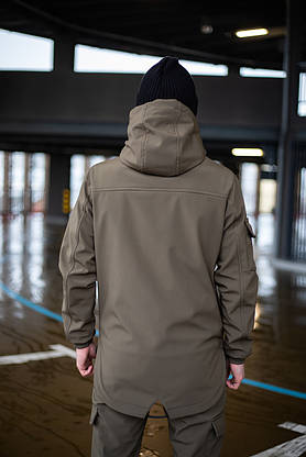 Чоловічий костюм Softshell хакі демісезонний Intruder. Куртка чоловіча , штани утеплені, фото 2
