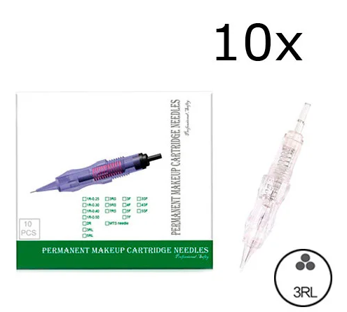 10x Модульна голка 3RL 0.25 мм картридж для перманентного макіяжу