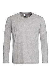 Чоловіча футболка лонгслив світло-сіра.