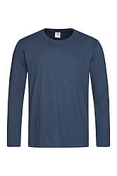 Чоловіча футболка лонгслів темно-синя