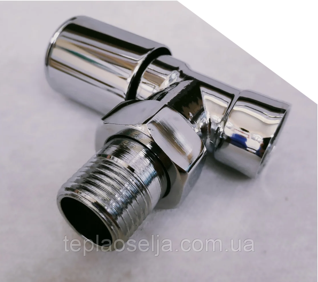 Кран з накидною гайкою кутовий вентільний CHROM SOLOMON 1/2" PN40