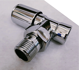 Кран з накидною гайкою кутовий вентільний CHROM SOLOMON 1/2" PN40