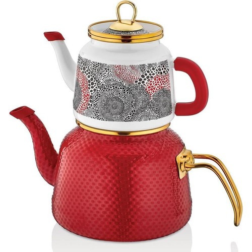 Двойной Эмалированный чайник Schafer Glaze Enamel для турецкого чая ...