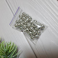 Бусины серебряные 8 мм. Вес упаковки 10 гр около 36-38 шт