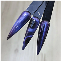 Гель лак для нігтів котяче око синьо-фіолетовий №6 8мл Sweet Nails