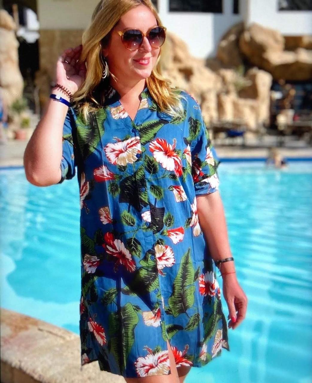 Туніка жіноча на гудзиках з натуральної тканини, фото 1