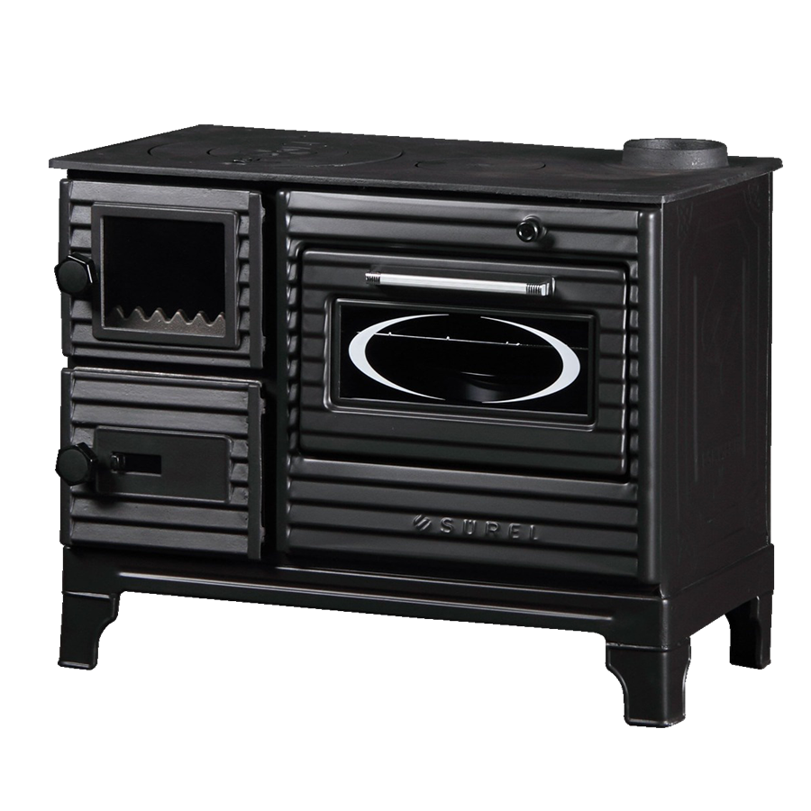 Duval EK-5237BL (BLACK EDITION) Дровяна піч-кухня «євро буржуйка» з духовкою, фото 1