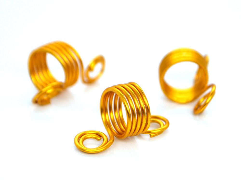 Бусіна для дредів — Спіраль, колір золото