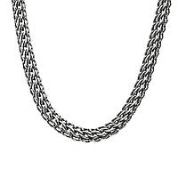 Серебряная мужская цепь, плетение Питон, покрытие - чернение, ширина 7,3 мм, вес 54гр
