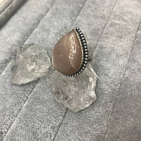 Сонячний камінь 18,2 розмір кільце з натуральним сонячним каменем у серебрі. Індія.