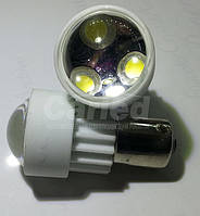 Світлодіодна автолампа 1156 (P21W)-S25-BA15s3PCS 3W White (180-200Lm) ceramic lamp (з лінзою 90°)