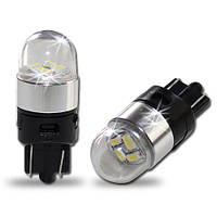 Светодиодная белая (White) автолампа T10 4 3014SMD(90Lm) with metal ring and clear cover (Precision)