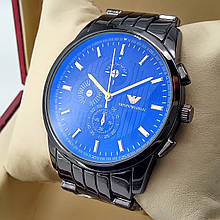 Кварцовий наручний годинник Emporio Armani A231 на металевому браслеті чорного кольору чорний циферблат з покриттям антивідбл