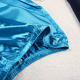 Піжама жіноча атласна. Комплект шовковий для дому, сну з довгим рукавом, розмір M (блакитний), фото 6