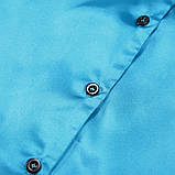 Піжама жіноча атласна. Комплект шовковий для дому, сну з довгим рукавом, розмір M (блакитний), фото 8