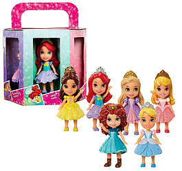Disney Princess принцеси в одному набір з 6 ляльок Аврора, Рапунцель, Попелюшка, Аріель, Меріда, Білосніжка