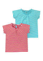 Детские футболки для девочки (набор 2 шт) 12-18 месяцев