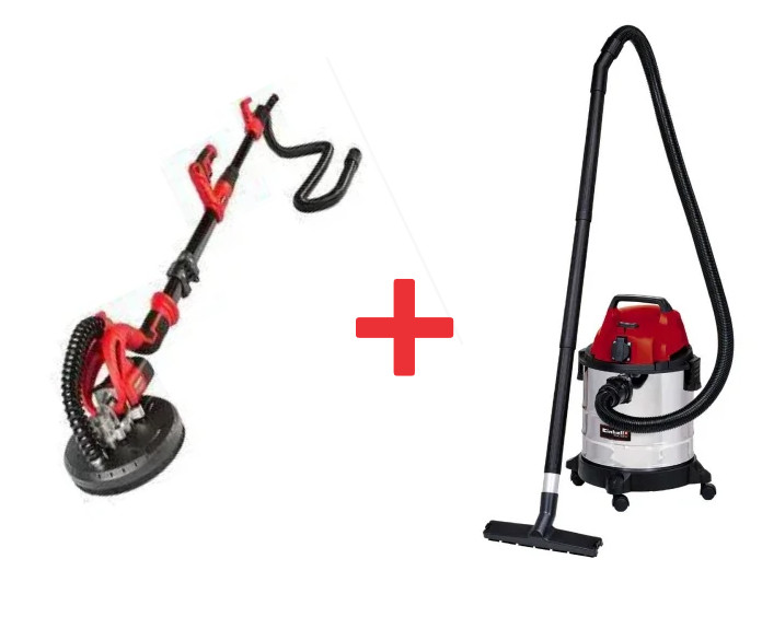 Шліфмашина для стін і стелі Leomix LS-225L (жираф) + Einhell TC-VC 1820 SA, фото 1
