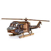 Дерев'яний 3D конструктор механічний Вертоліт Хьюї UnityWood 62 деталей 22,5*5,7*6,8 см (UW-011), фото 3