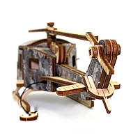 Дерев'яний 3D конструктор механічний Вертоліт Хьюї UnityWood 62 деталей 22,5*5,7*6,8 см (UW-011), фото 9